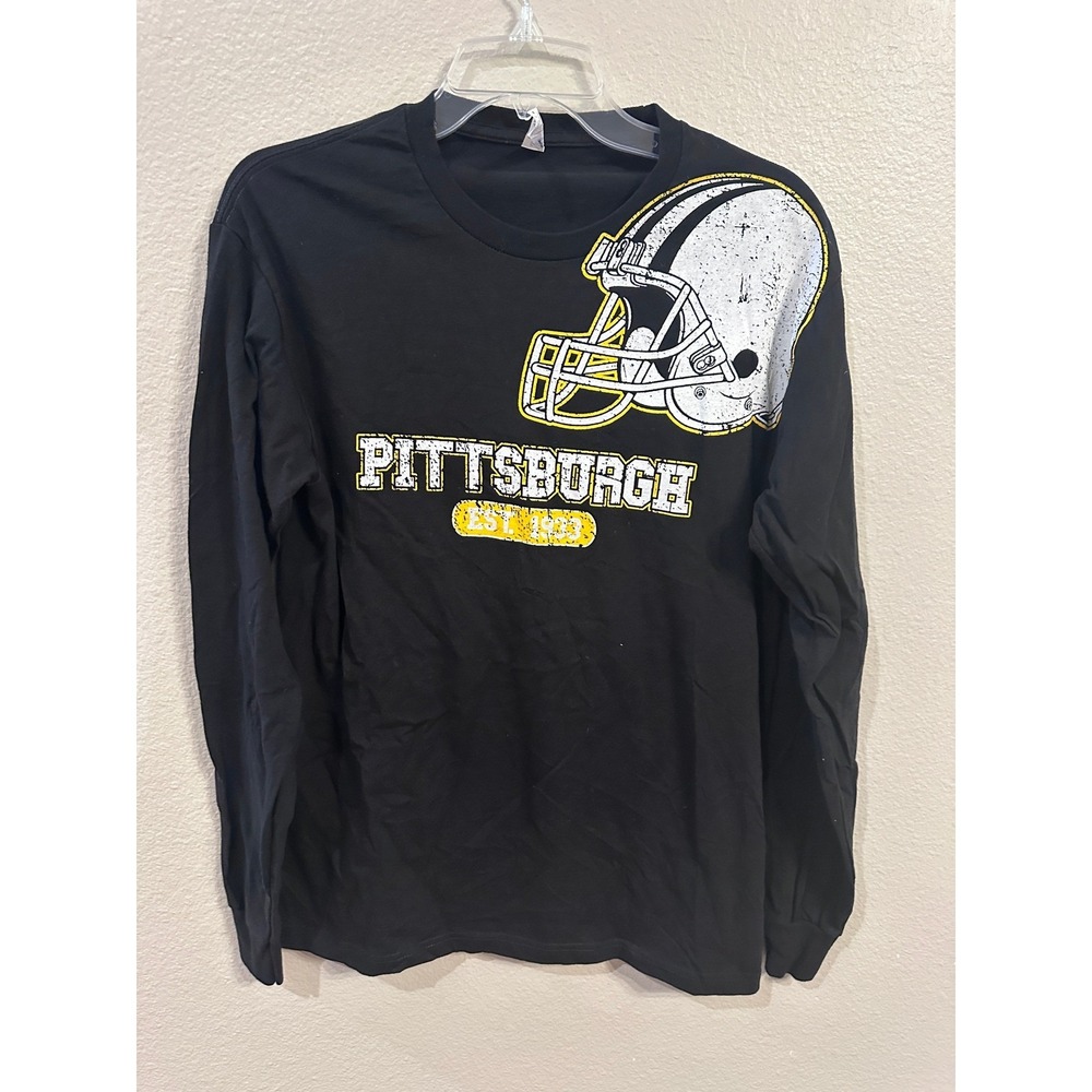 SUNA Pittsburgh Steelers Football Helmet Long Sleeve‎ T-Shirt Medium